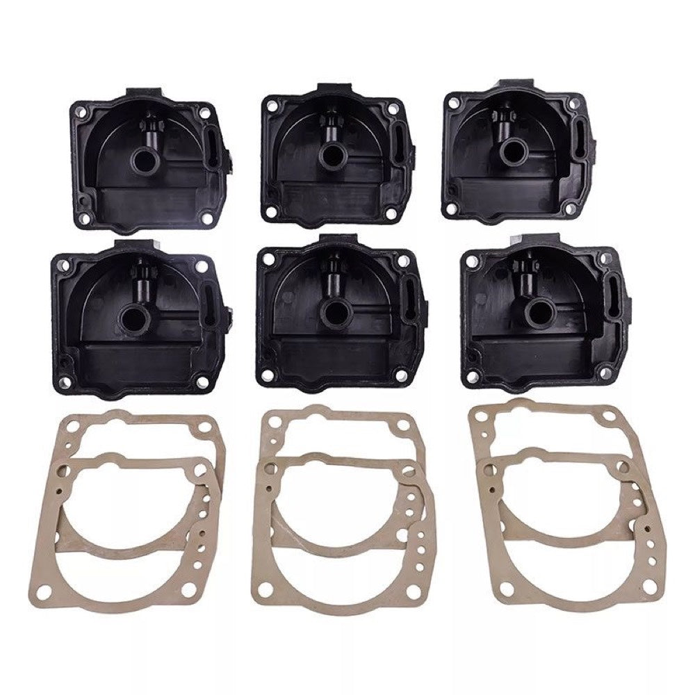 6 Carburetor Float Chamber Carb Bowls 433000 766418 fits Johnson Evinrude Outboard Motor 90-175HP